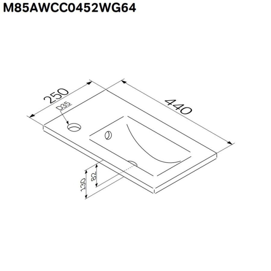 Раковина мебельная Am.Pm X-Joy M85AWCC0452WG64, 45 см, керамика, цвет белый