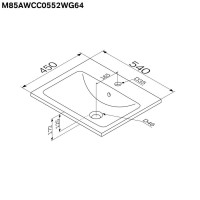Раковина мебельная Am.Pm X-Joy M85AWCC0552WG64, 55 см, керамика, цвет белый