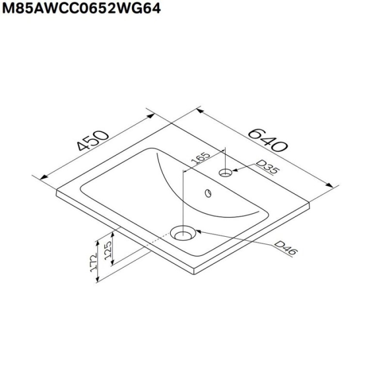 Раковина Am.Pm X-Joy M85AWCC0652WG64 65 см, белый глянцевый