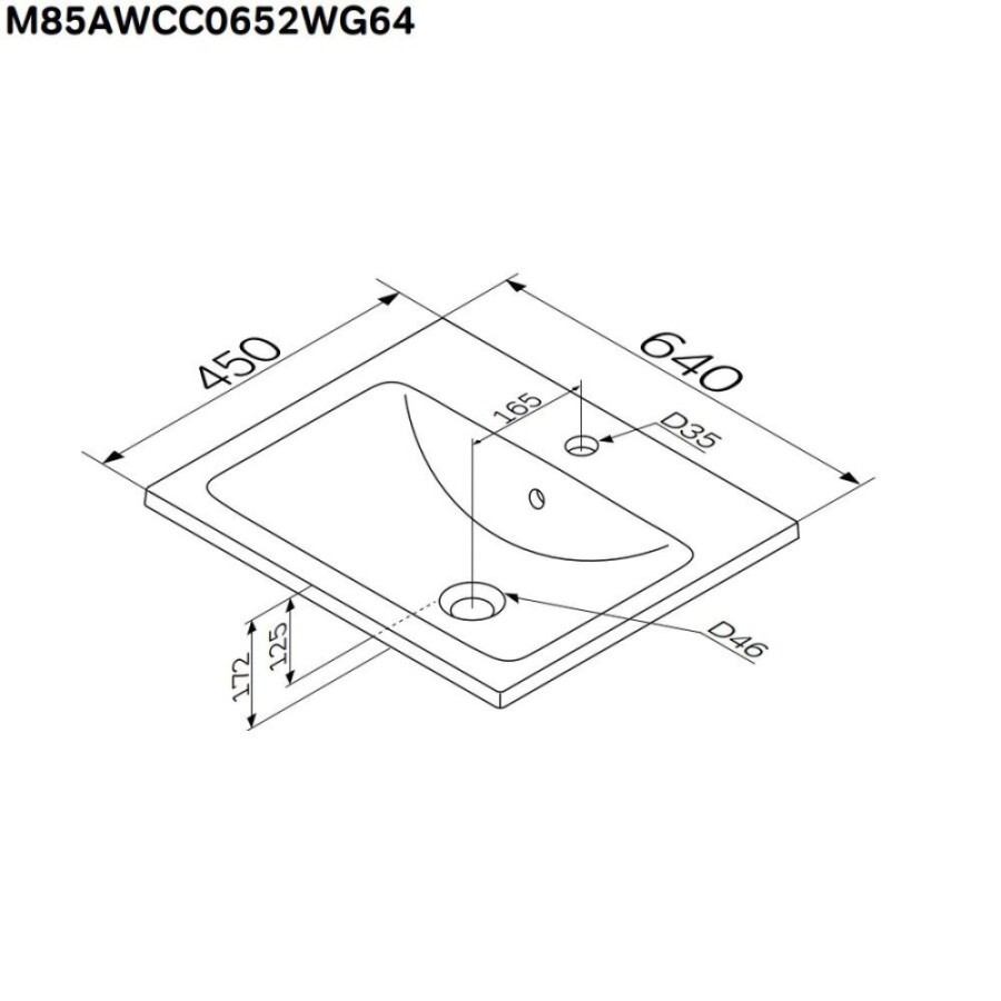 Раковина Am.Pm X-Joy M85AWCC0652WG64 65 см, белый глянцевый