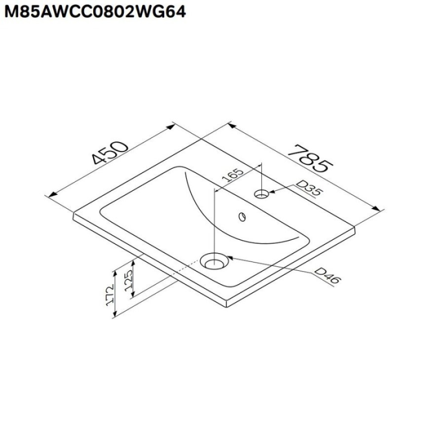 Раковина Am.Pm X-Joy M85AWCC0802WG64 80 см, белый глянцевый