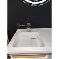 Раковина Am.Pm X-Joy 100 см, для установки со стиральной машиной, литьевой мрамор, белый, M85AWPL1001WG, чаша слева