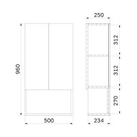 Шкаф подвесной Am.Pm X-Joy M85CHX05021WG, 50 см, с нишей, Flat Pack, цвет белый глянец