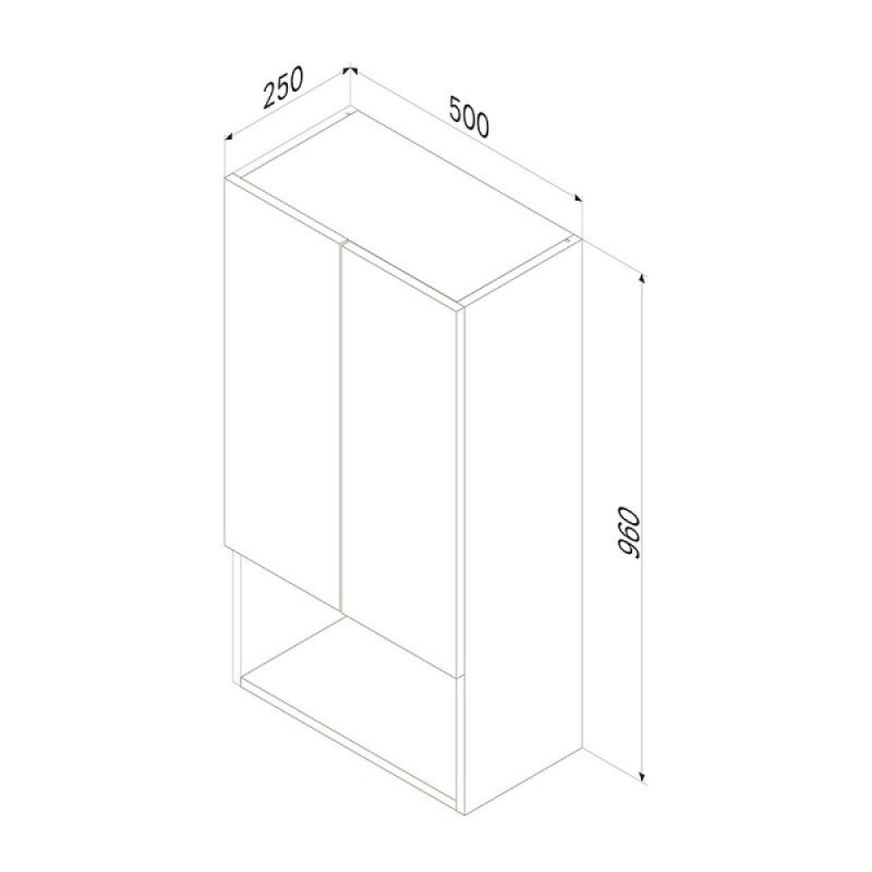 Шкаф подвесной Am.Pm X-Joy M85CHX05021WG, 50 см, с нишей, Flat Pack, цвет белый глянец
