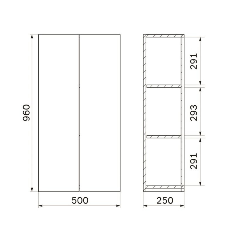 Шкаф подвесной Am.Pm X-Joy M85CHX0502WG, 50 см, Flat Pack, цвет белый глянец