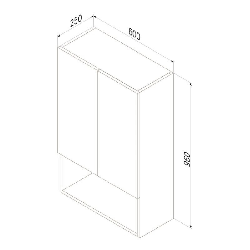 Шкаф подвесной Am.Pm X-Joy M85CHX06021WG, 60 см, с нишей, Flat Pack, цвет белый глянец
