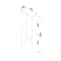 Шкаф напольный Am.Pm X-Joy M85CSX0652WG1, 65 см, под стиральную машину, Flat Pack, цвет белый глянец