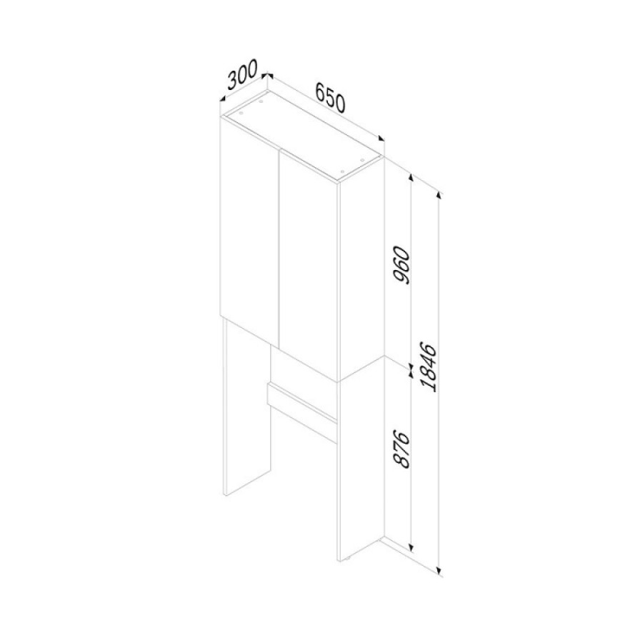 Шкаф напольный Am.Pm X-Joy M85CSX0652WG1, 65 см, под стиральную машину, Flat Pack, цвет белый глянец