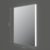 Зеркало Am.Pm X-Joy, 55 см, LED-подсветка, с диммером, цвет серебристый, M85MOX10551S