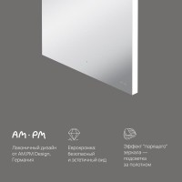 Зеркало Am.Pm X-Joy, 55 см, LED-подсветка, с диммером, цвет серебристый, M85MOX10551S