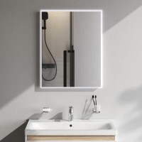Зеркало Am.Pm X-Joy, 55 см, LED-подсветка, с диммером, цвет серебристый, M85MOX10551S