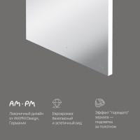 Зеркало Am.Pm X-Joy, 65 см, LED-подсветка, с диммером, цвет серебристый, M85MOX10651S