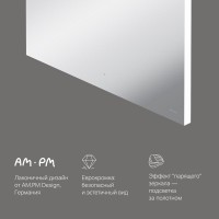 Зеркало Am.Pm X-Joy, 80 см, LED-подсветка, с диммером, цвет серебристый, M85MOX10801S