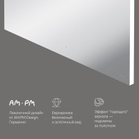 Зеркало Am.Pm X-Joy, 100 см, LED-подсветка, с диммером, цвет серебристый, M85MOX11001S