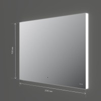 Зеркало Am.Pm X-Joy, 100 см, LED-подсветка, с диммером, цвет серебристый, M85MOX11001S