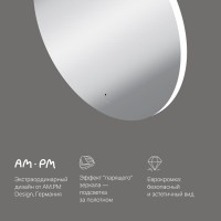 Зеркало Am.Pm X-Joy, 80 см, LED-подсветка, с диммером, цвет серебристый, M85MOX40801S