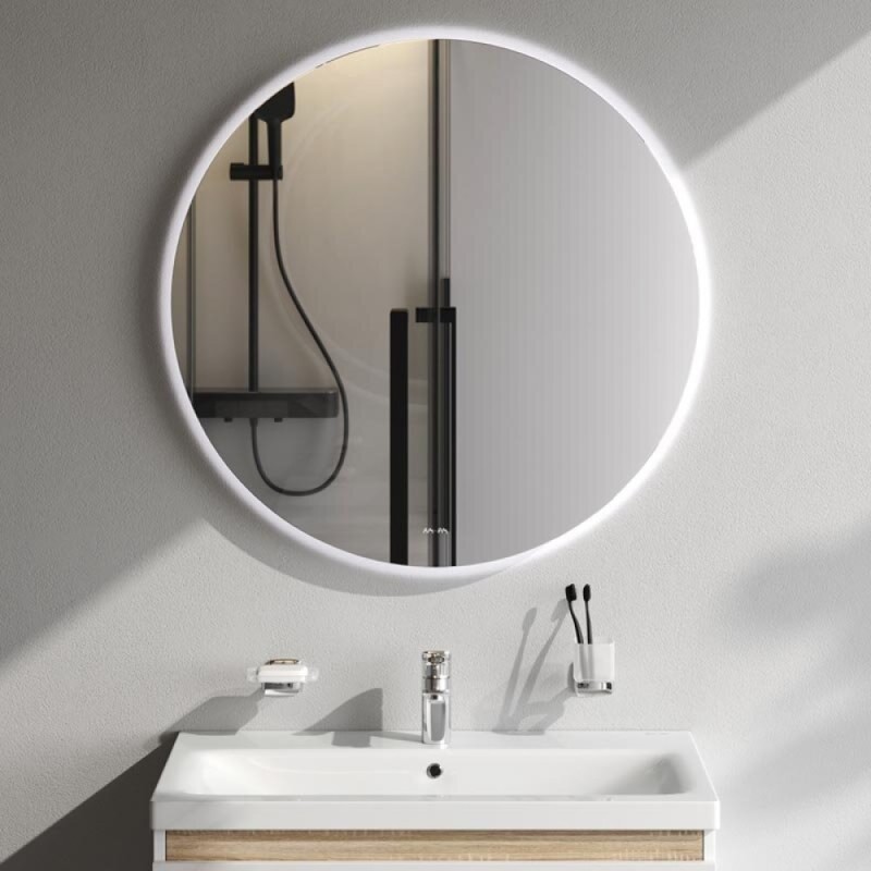 Зеркало Am.Pm X-Joy, 80 см, LED-подсветка, с диммером, цвет серебристый, M85MOX40801S