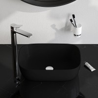 Раковина Am.Pm Func M8FWCC10450BM, 45 см, фарфор, цвет черный матовый