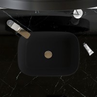 Раковина Am.Pm Func M8FWCC10450BM, 45 см, фарфор, цвет черный матовый