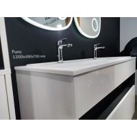 Раковина Am.Pm Func M8FWPC1200WM, 120 см, литьевой мрамор, цвет белый матовый