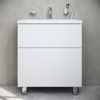 Тумба с раковиной Am.Pm Gem M90-FSX0752-WC0752WG, 75 см, напольная, Push to Open, белая