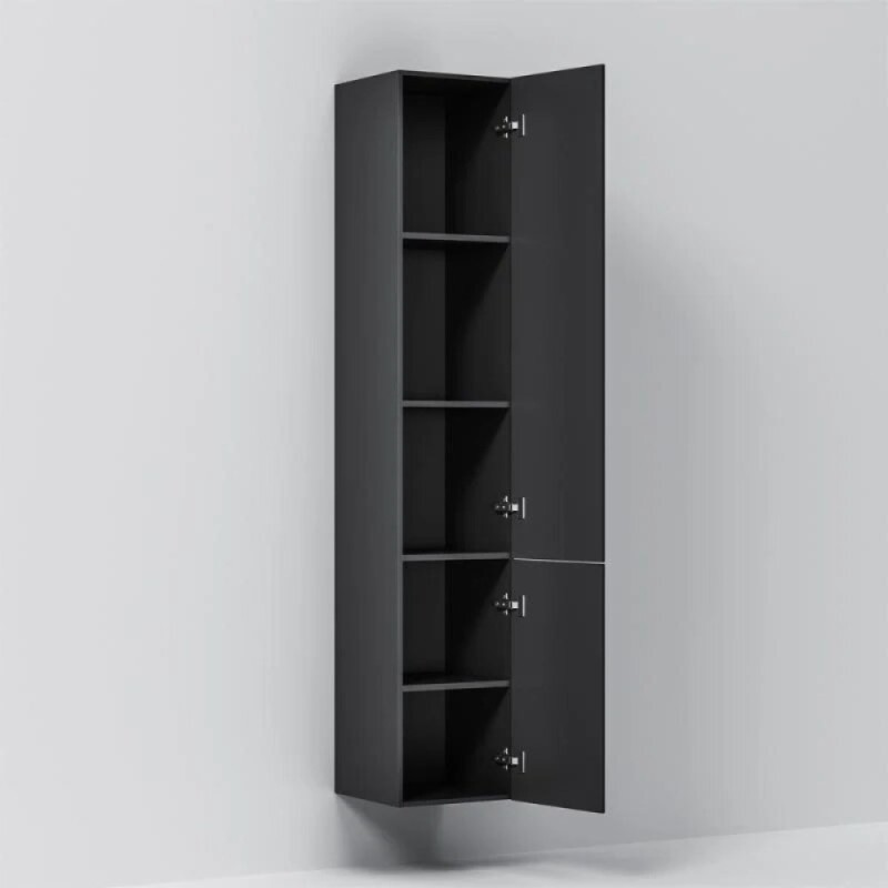 Шкаф-пенал Am.Pm Gem подвесной, правый, 30 см, черный матовый, M90CHR0306BM
