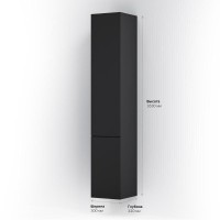 Шкаф-пенал Am.Pm Gem подвесной, правый, 30 см, черный матовый, M90CHR0306BM