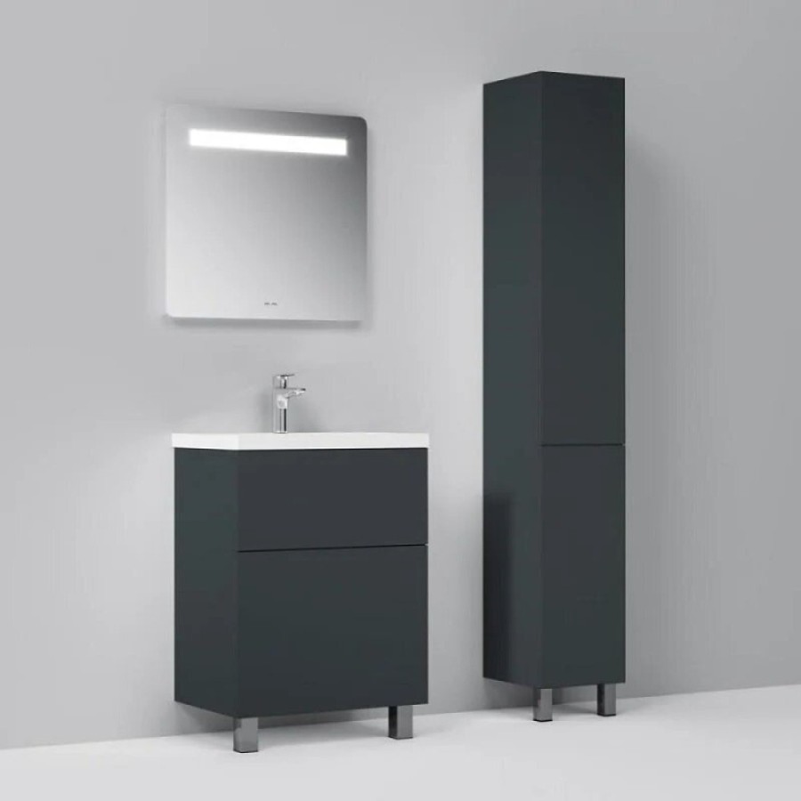 Шкаф Am.Pm Gem M90CSR0306GM, 30 см, напольный, правый, цвет графит матовый