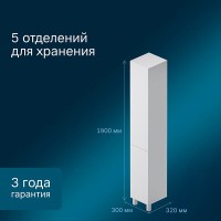 Шкаф-пенал Am.Pm Gem M90CSR0306WG 30 напольный, цвет белый, петли справа