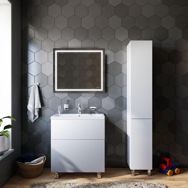 Шкаф-пенал Am.Pm Gem M90CSR0306WG 30 напольный, цвет белый, петли справа