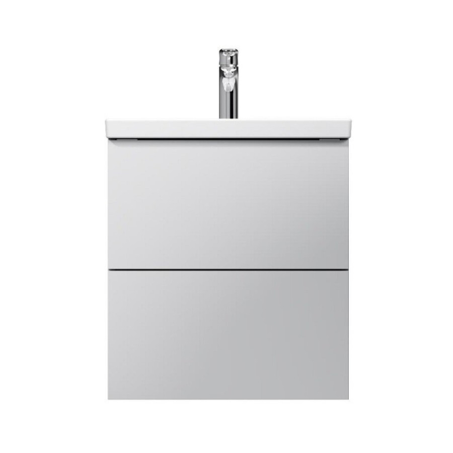 Тумба под раковину Am.Pm Gem M90FHX0502WG, 50 см, подвесная, push-to-open, белый глянец