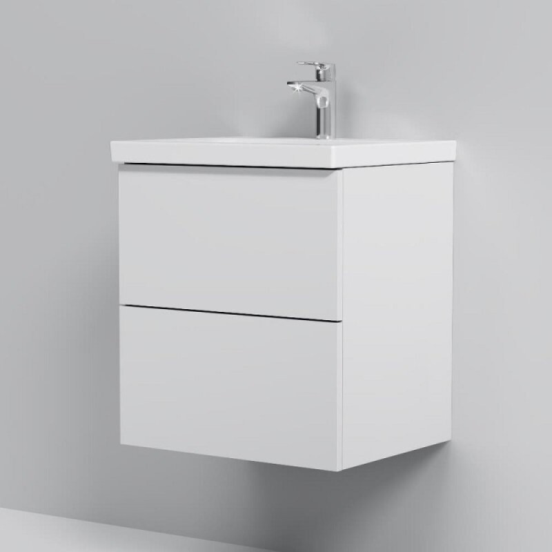 Тумба под раковину Am.Pm Gem M90FHX0502WG, 50 см, подвесная, push-to-open, белый глянец