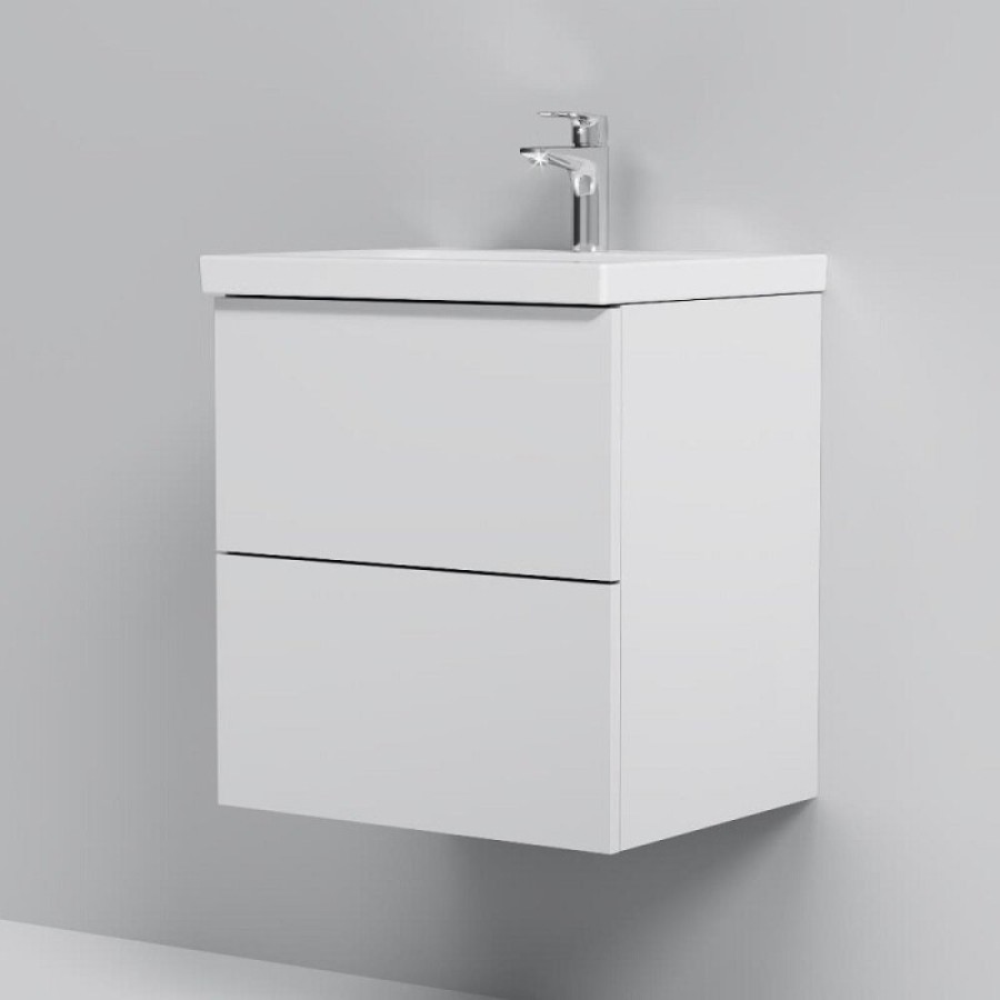 Тумба под раковину Am.Pm Gem M90FHX0502WG, 50 см, подвесная, push-to-open, белый глянец
