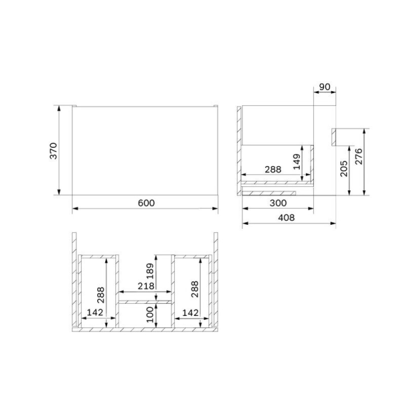 Тумба под раковину Am.Pm Gem M90FHX06021WG, 60 см, подвесная, 1 ящик push-to-open, цвет белый