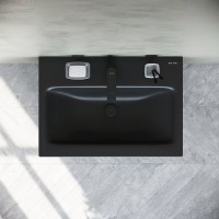 Тумба под раковину Am.Pm Gem M90FHX06022BM, 60 см, подвесная, 2 ящика push-to-open, цвет черный матовый