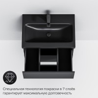 Тумба под раковину Am.Pm Gem M90FHX06022BM, 60 см, подвесная, 2 ящика push-to-open, цвет черный матовый
