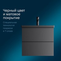 Тумба под раковину Am.Pm Gem M90FHX06022BM, 60 см, подвесная, 2 ящика push-to-open, цвет черный матовый