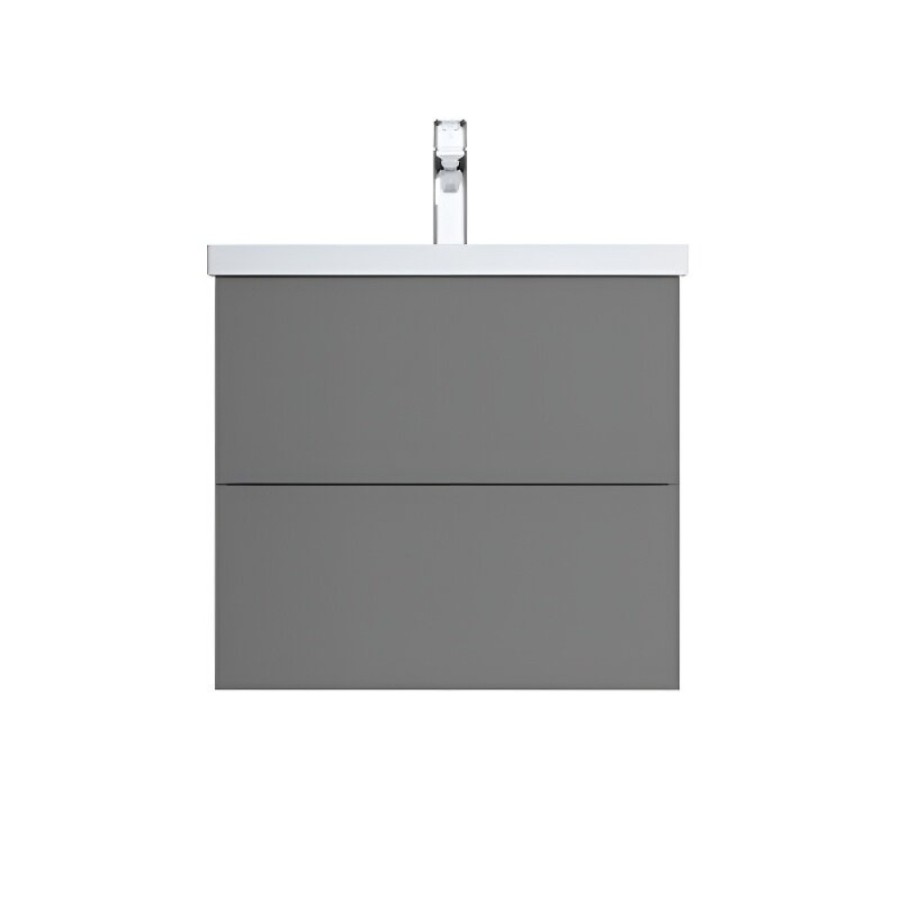 Тумба под раковину Am.Pm Gem M90FHX06022GM, 60 см, подвесная, 2 ящика push-to-open, цвет графит матовый