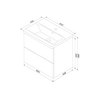 Тумба под раковину Am.Pm Gem M90FHX06022WG, 60 см, подвесная, 2 ящика push-to-open, цвет белый