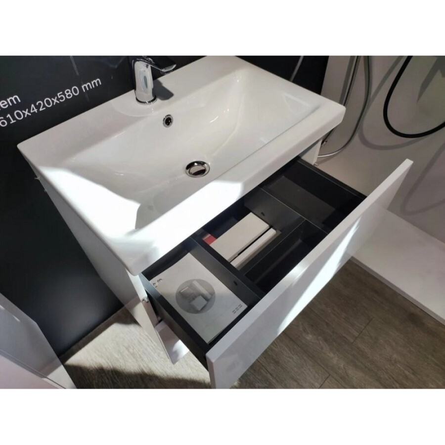 Тумба под раковину Am.Pm Gem M90FHX06022WG, 60 см, подвесная, 2 ящика push-to-open, цвет белый