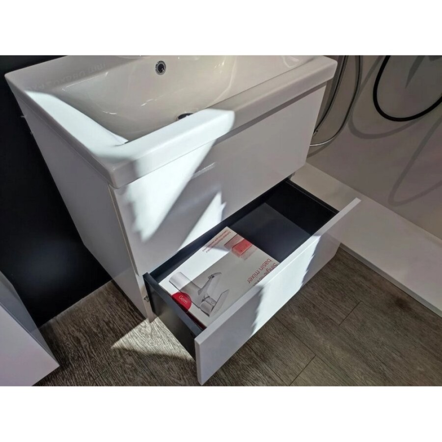 Тумба под раковину Am.Pm Gem M90FHX06022WG, 60 см, подвесная, 2 ящика push-to-open, цвет белый