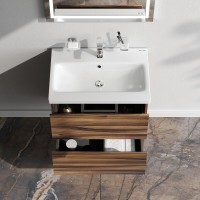 Тумба под раковину Am.Pm Gem M90FHX0602HF, 60 см, подвесная, 2 ящика push-to-open, цвет орех