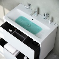 Тумба под раковину Am.Pm Gem M90FHX07522WG, 75 см, подвесная, 2 ящика push-to-open, цвет белый