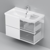 Тумба под раковину Am.Pm Gem M90FHX0802WG, 80 см, подвесная, push-to-open, белый глянец