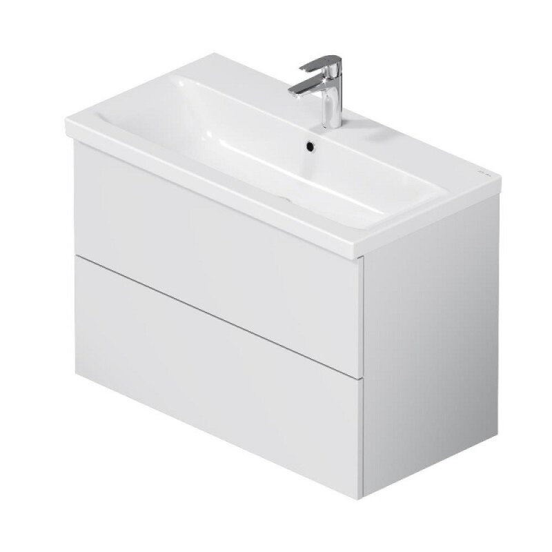 Тумба под раковину Am.Pm Gem M90FHX0802WG, 80 см, подвесная, push-to-open, белый глянец
