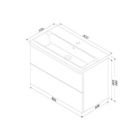 Тумба под раковину Am.Pm Gem M90FHX0802WG, 80 см, подвесная, push-to-open, белый глянец