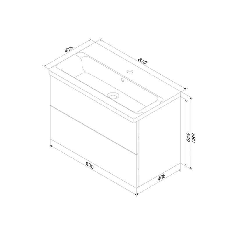 Тумба под раковину Am.Pm Gem M90FHX0802WG, 80 см, подвесная, push-to-open, белый глянец