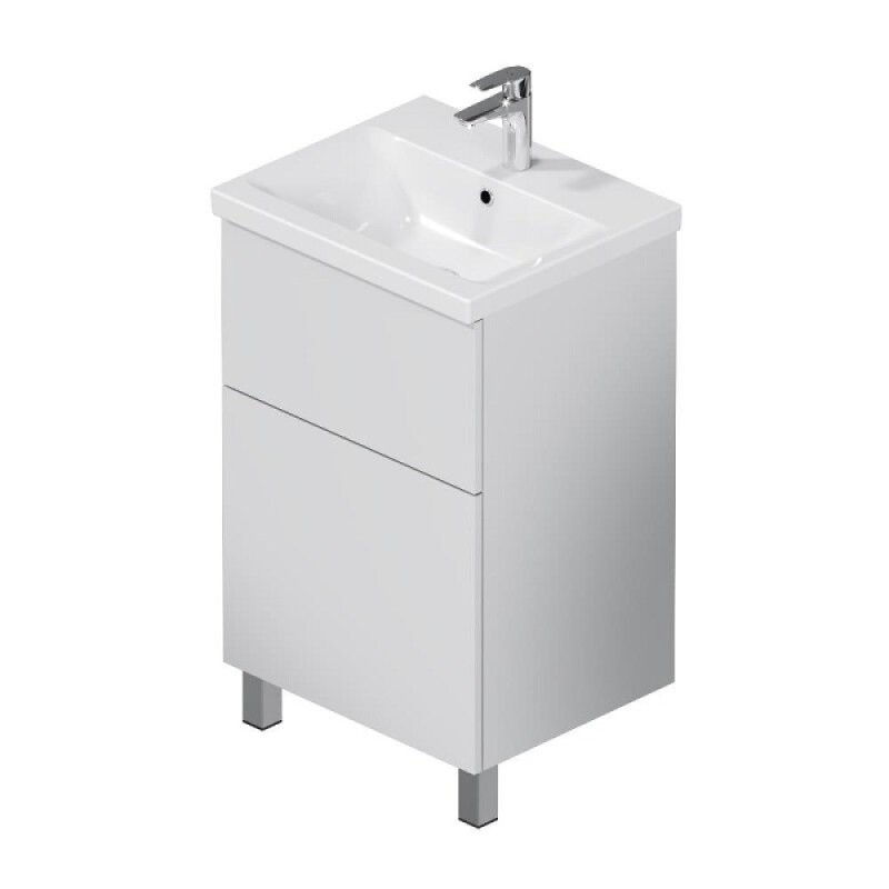 Тумба под раковину Am.Pm Gem M90FSX0502WG, 50 см, напольная, push-to-open, белый глянец