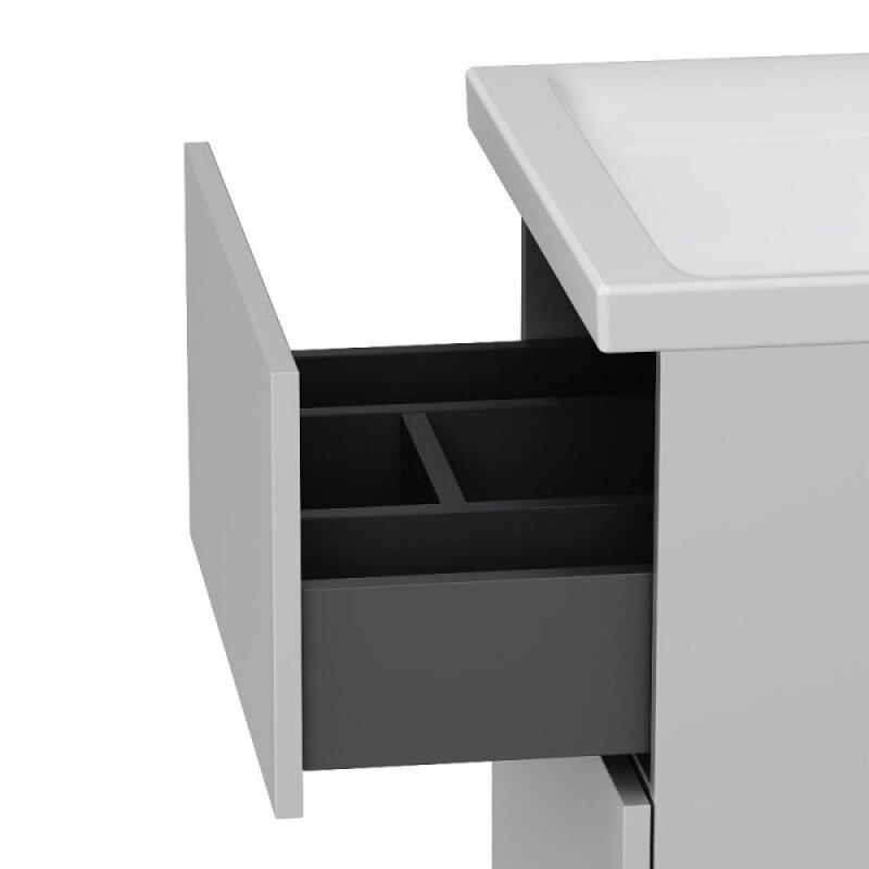Тумба под раковину Am.Pm Gem M90FSX0502WG, 50 см, напольная, push-to-open, белый глянец