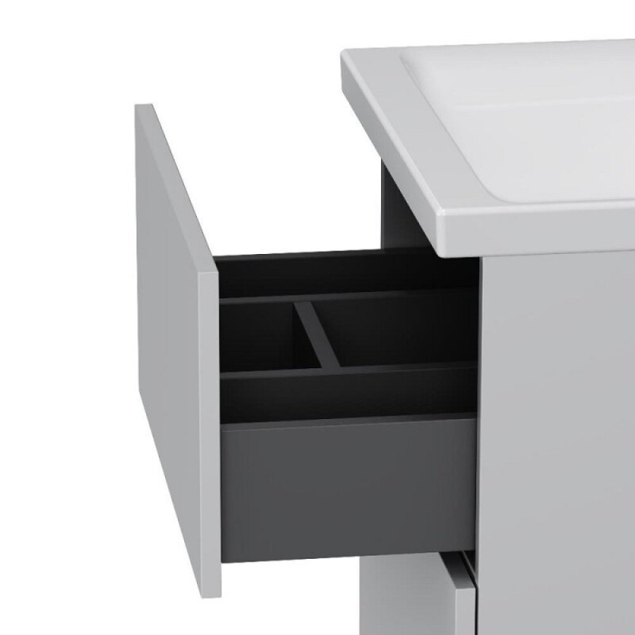 Тумба под раковину Am.Pm Gem M90FSX0502WG, 50 см, напольная, push-to-open, белый глянец